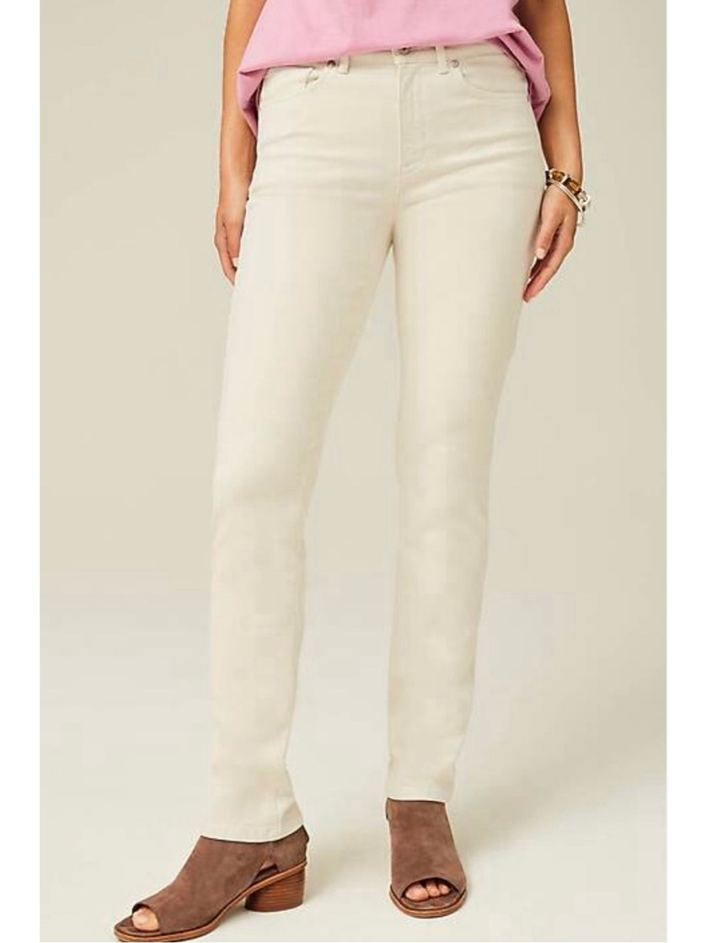 J.Jill High-Rise Straight-Leg Jeans Cream Natural 8R